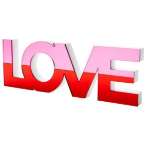 Shelf Decor "LOVE" sign - Mirrored Red & Pink